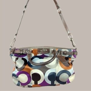 EUC COACH- Madison Op Art Signature Sophia Satchel W Crossbody and Hangtag